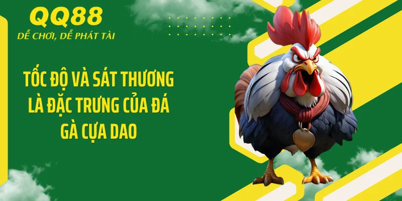 Đá Gà Cựa Dao QQ88 - Đỉnh Cao Sát Phạt, Sinh Tử Phút 89 2 Tốc độ và sát thương là đặc trưng của đá gà cựa dao